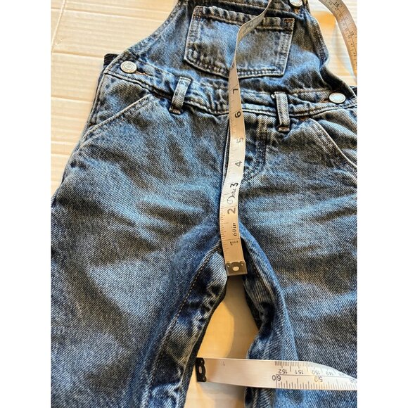 Baby Denim Overalls 6-12 M Gap - Medium Wash Adjustable Straps Snaps & Pockets - Picture 10 of 11